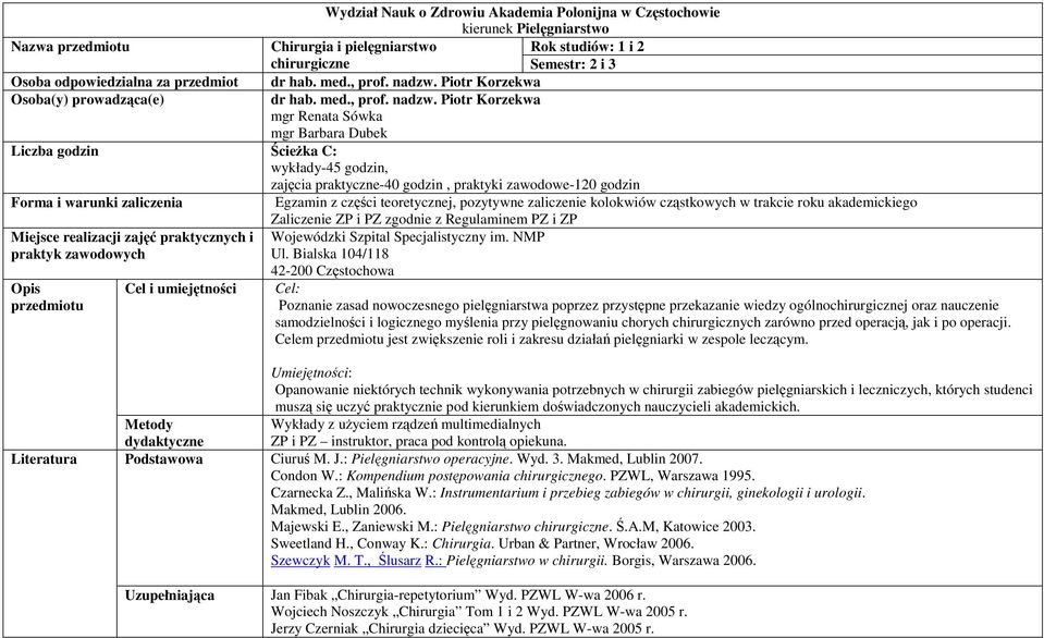 Piotr Korzekwa dr hab. med., prof. nadzw.