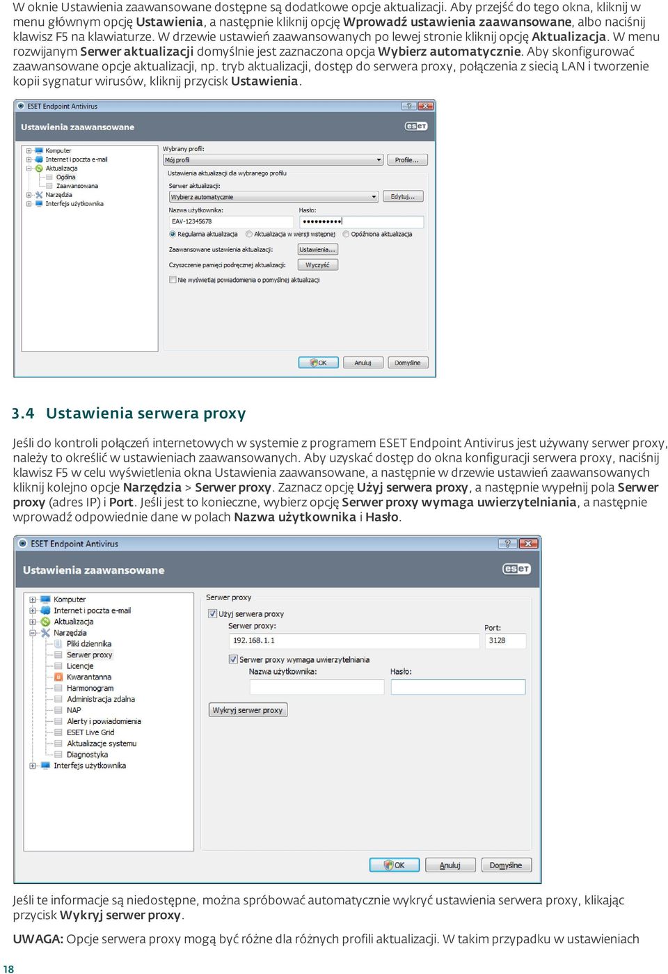 W drzewie ustawień zaawansowanych po lewej stronie kliknij opcję Aktualizacj a. W menu rozwijanym Serwer aktualizacj i domyślnie jest zaznaczona opcja Wybierz automatycznie.