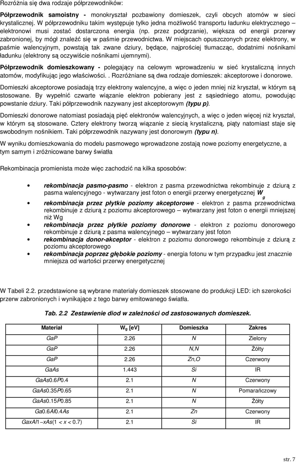 przez podgrzanie), większa od energii przerwy zabronionej, by mógł znaleźć się w paśmie przewodnictwa.