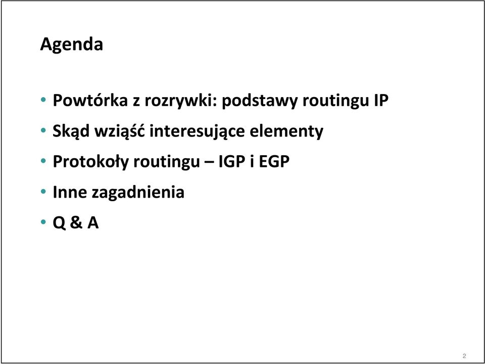 interesujące elementy Protokoły