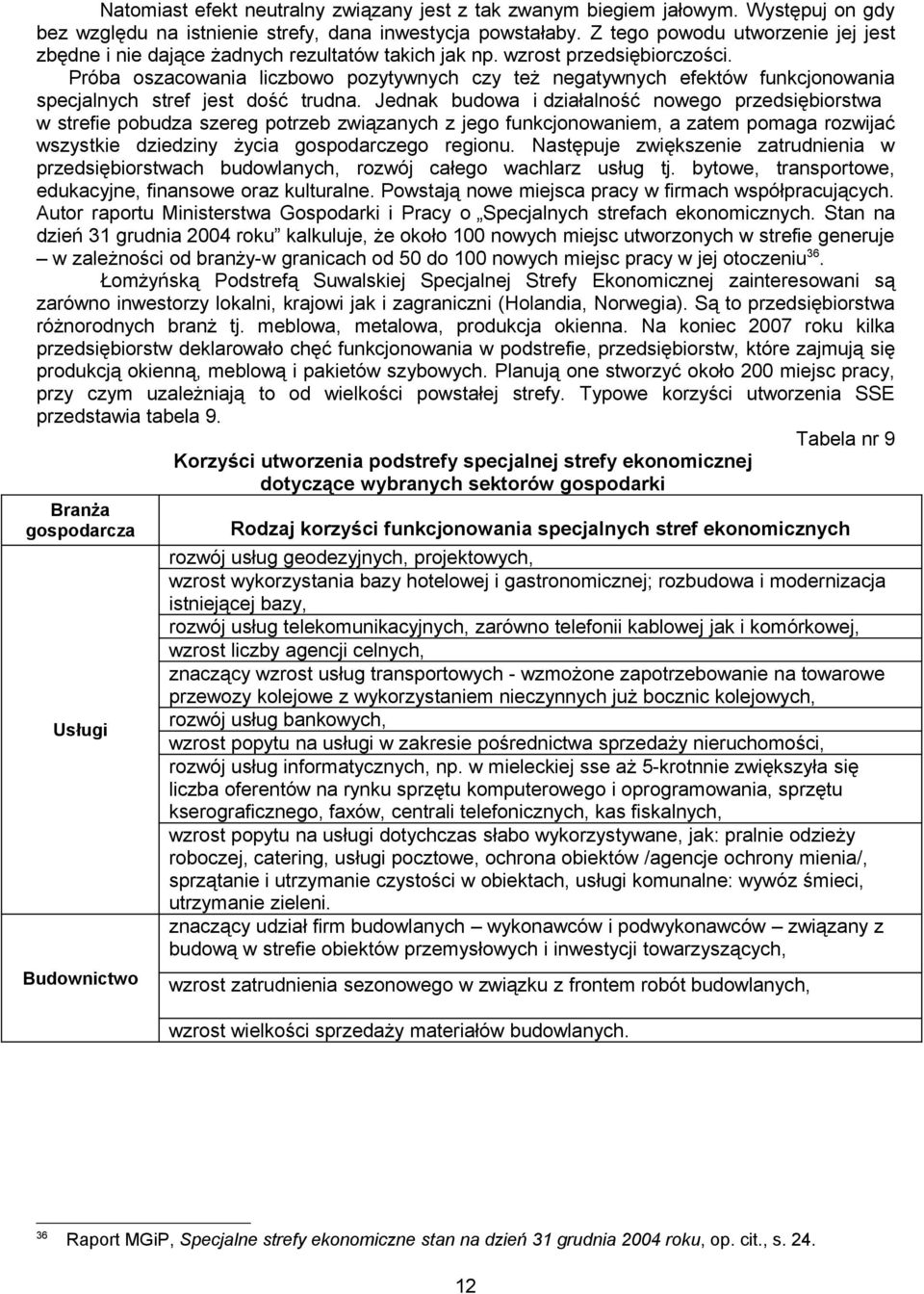 Próba oszacowania liczbowo pozytywnych czy też negatywnych efektów funkcjonowania specjalnych stref jest dość trudna.