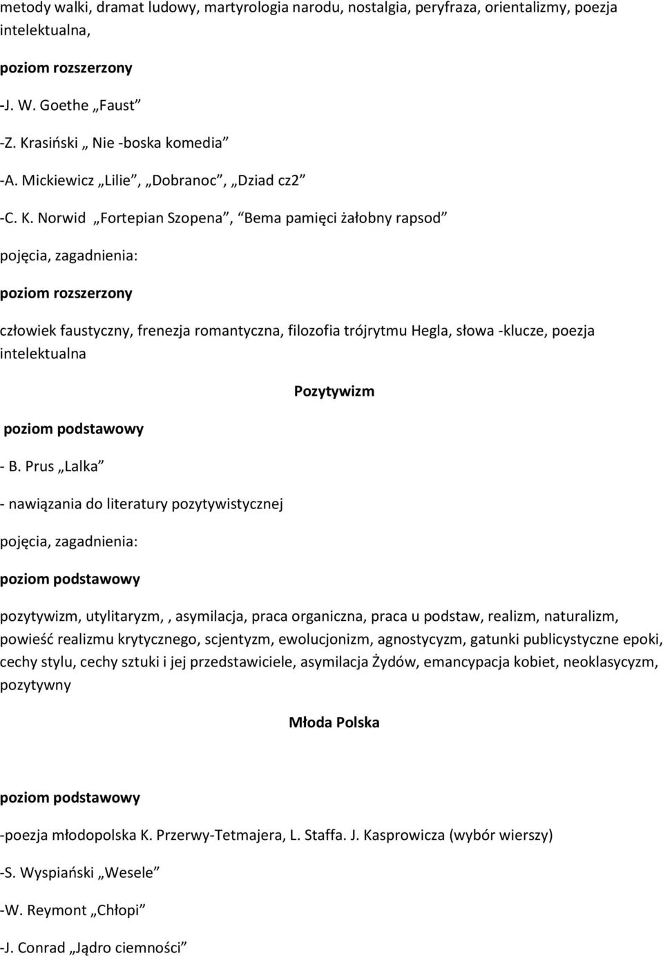 Norwid Fortepian Szopena, Bema pamięci żałobny rapsod człowiek faustyczny, frenezja romantyczna, filozofia trójrytmu Hegla, słowa -klucze, poezja intelektualna - B.