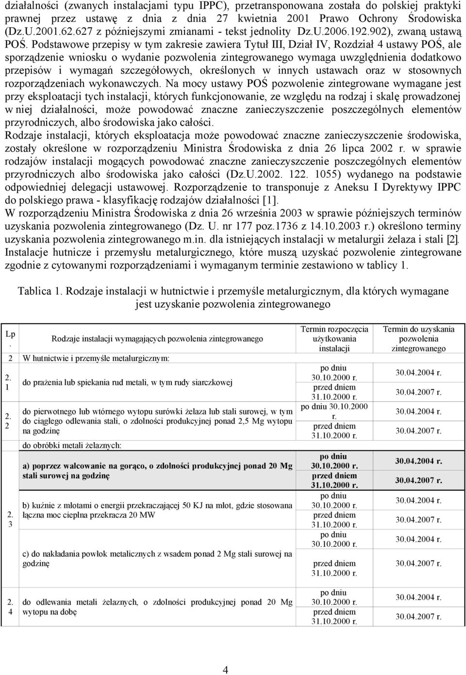 Podstawowe przepisy w tym zakresie zawiera Tytuł III, Dział IV, Rozdział 4 ustawy POŚ, ale sporządzenie wniosku o wydanie pozwolenia zintegrowanego wymaga uwzględnienia dodatkowo przepisów i wymagań