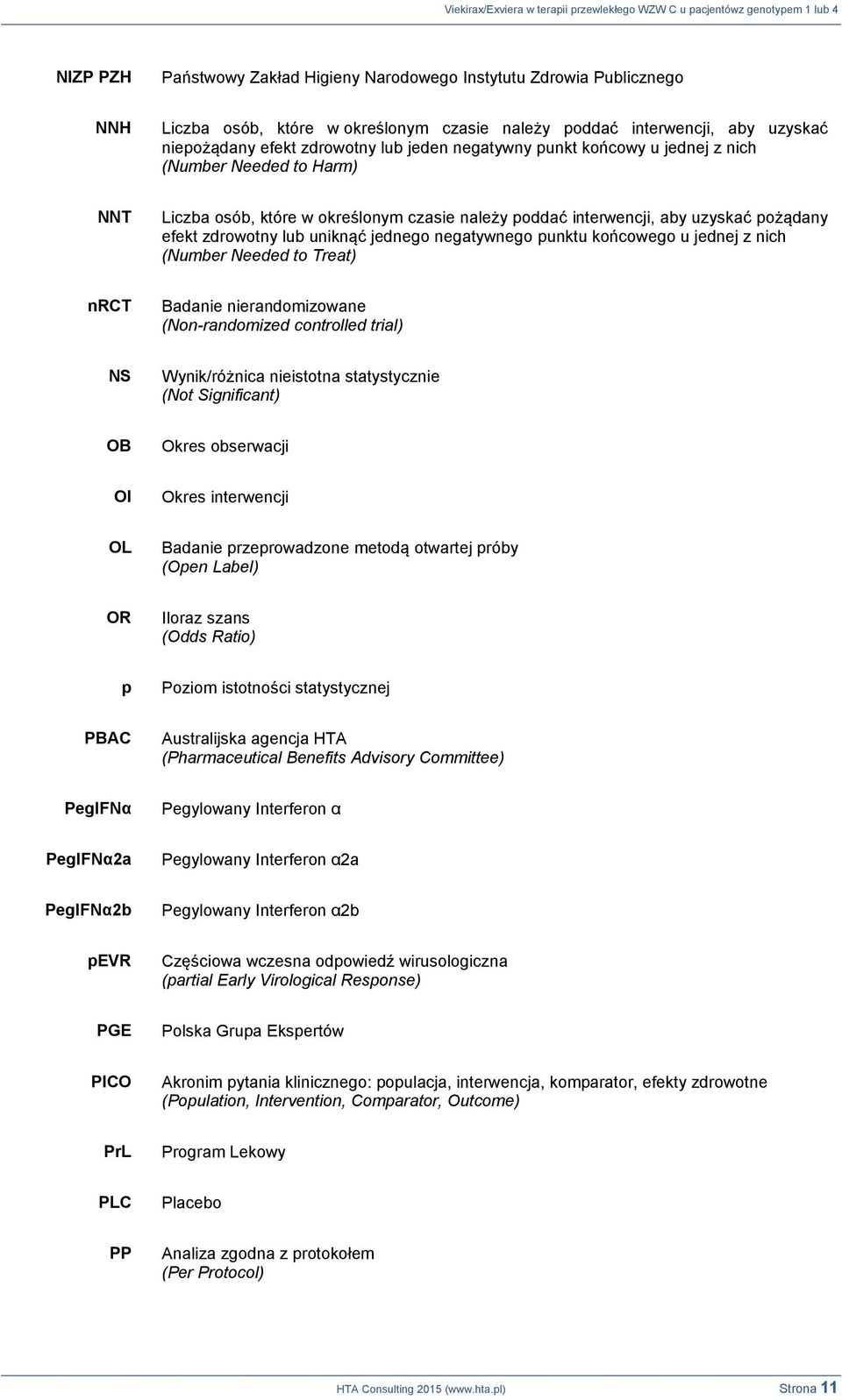 negatywnego punktu końcowego u jednej z nich (Number Needed to Treat) nrct Badanie nierandomizowane (Non-randomized controlled trial) NS Wynik/różnica nieistotna statystycznie (Not Significant) OB