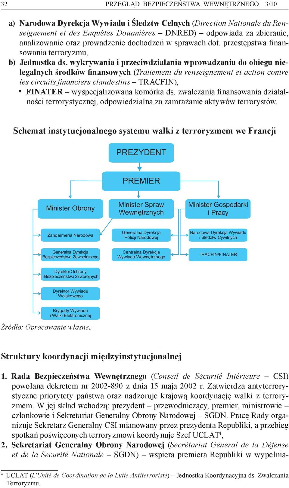 wykrywania i przeciwdziałania wprowadzaniu do obiegu nielegalnych środków finansowych (Traitement du renseignement et action contre les circuits financiers clandestins TRACFIN), FINATER