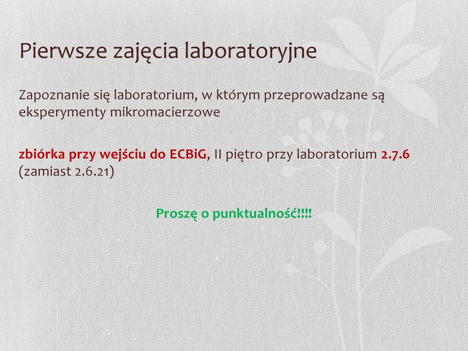 mikromacierzowe zbiórka przy wejściu do ECBiG, II