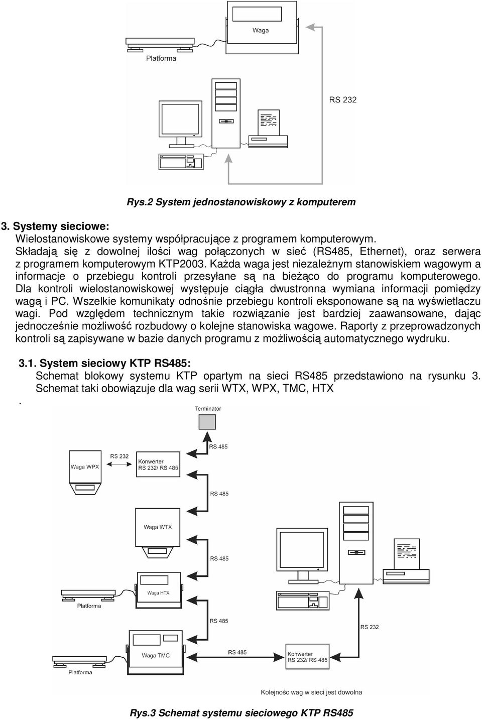 KaŜda waga jest niezaleŝnym stanowiskiem wagowym a informacje o przebiegu kontroli przesyłane są na bieŝąco do programu komputerowego.