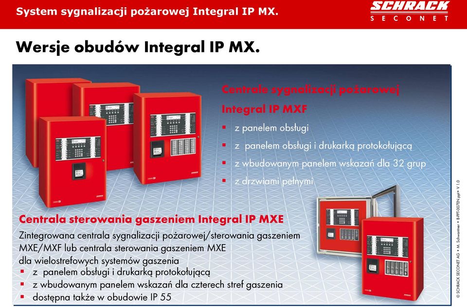 wskazań dla 32 grup z drzwiami pełnymi Centrala sterowania gaszeniem Integral IP MXE Zintegrowana centrala sygnalizacji