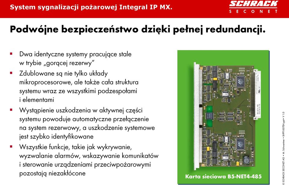 systemu wraz ze wszystkimi podzespołami i elementami Wystąpienie uszkodzenia w aktywnej części systemu powoduje automatyczne przełączenie na