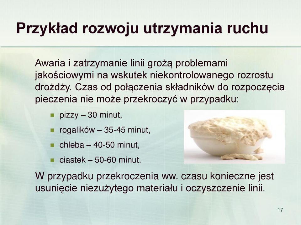 Czas od połączenia składników do rozpoczęcia pieczenia nie może przekroczyć w przypadku: pizzy 30