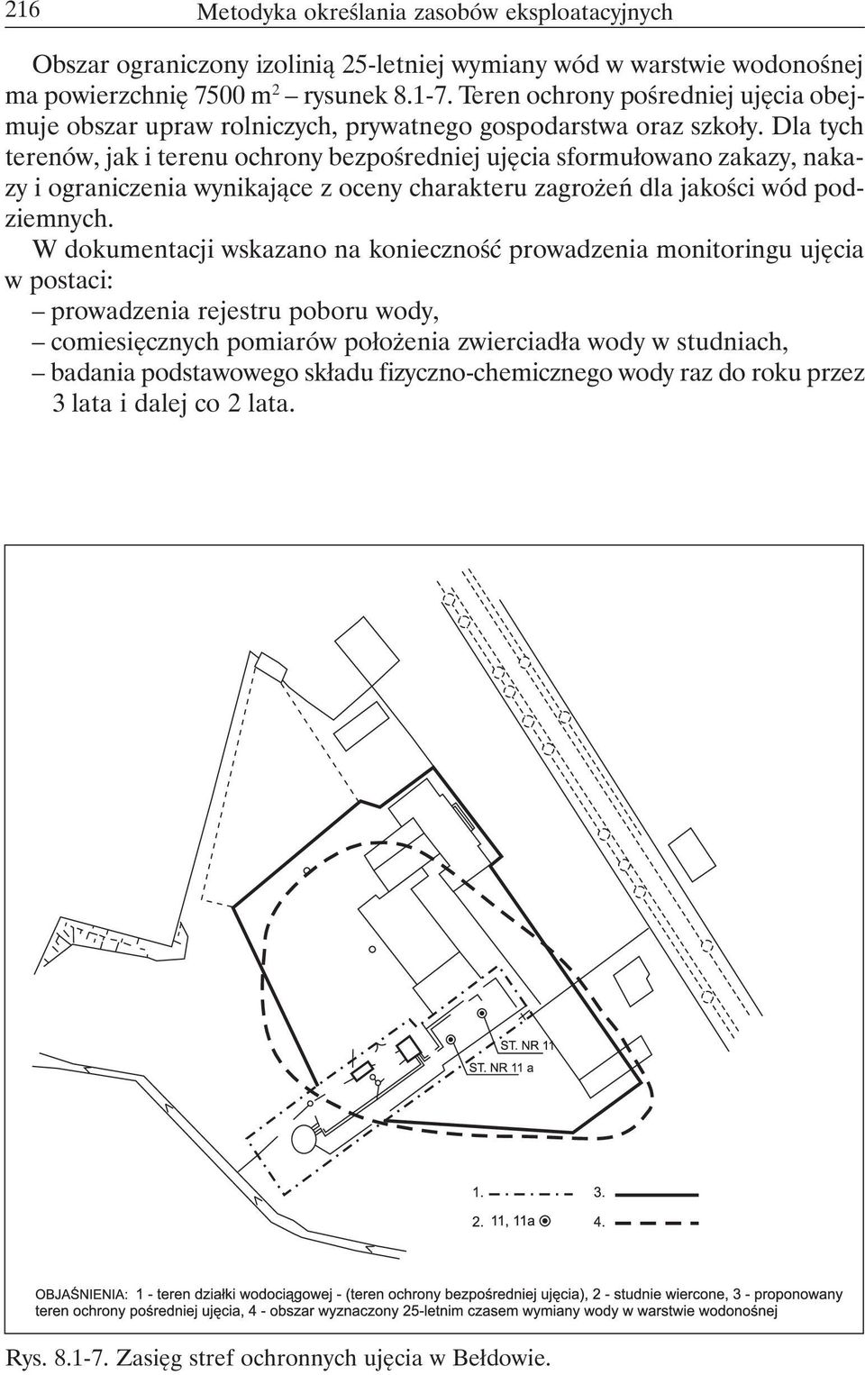 Dla tych terenów, jak i terenu ochrony bezpośredniej ujęcia sformułowano zakazy, nakazy i ograniczenia wynikające z oceny charakteru zagrożeń dla jakości wód podziemnych.