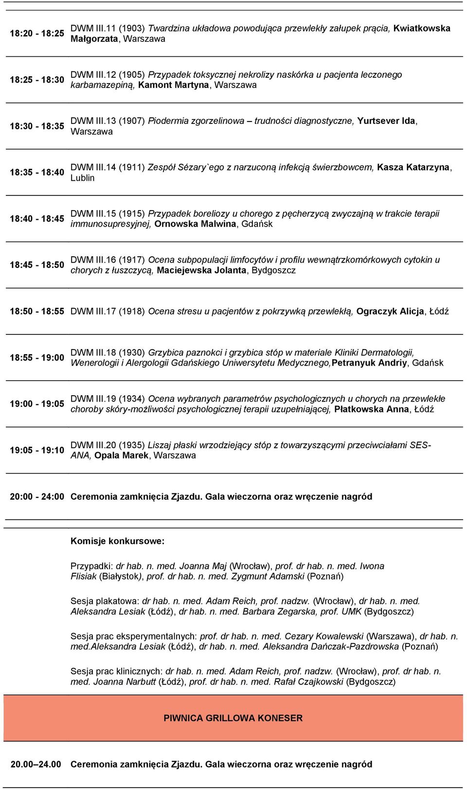 13 (1907) Piodermia zgorzelinowa trudności diagnostyczne, Yurtsever Ida, Warszawa 18:35-18:40 DWM III.