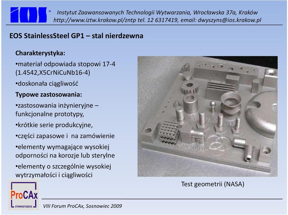 prototypy, krótkie serie produkcyjne, części zapasowe i na zamówienie elementy wymagające wysokiej