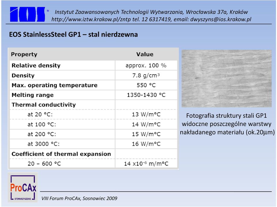 stali GP1 widoczne poszczególne