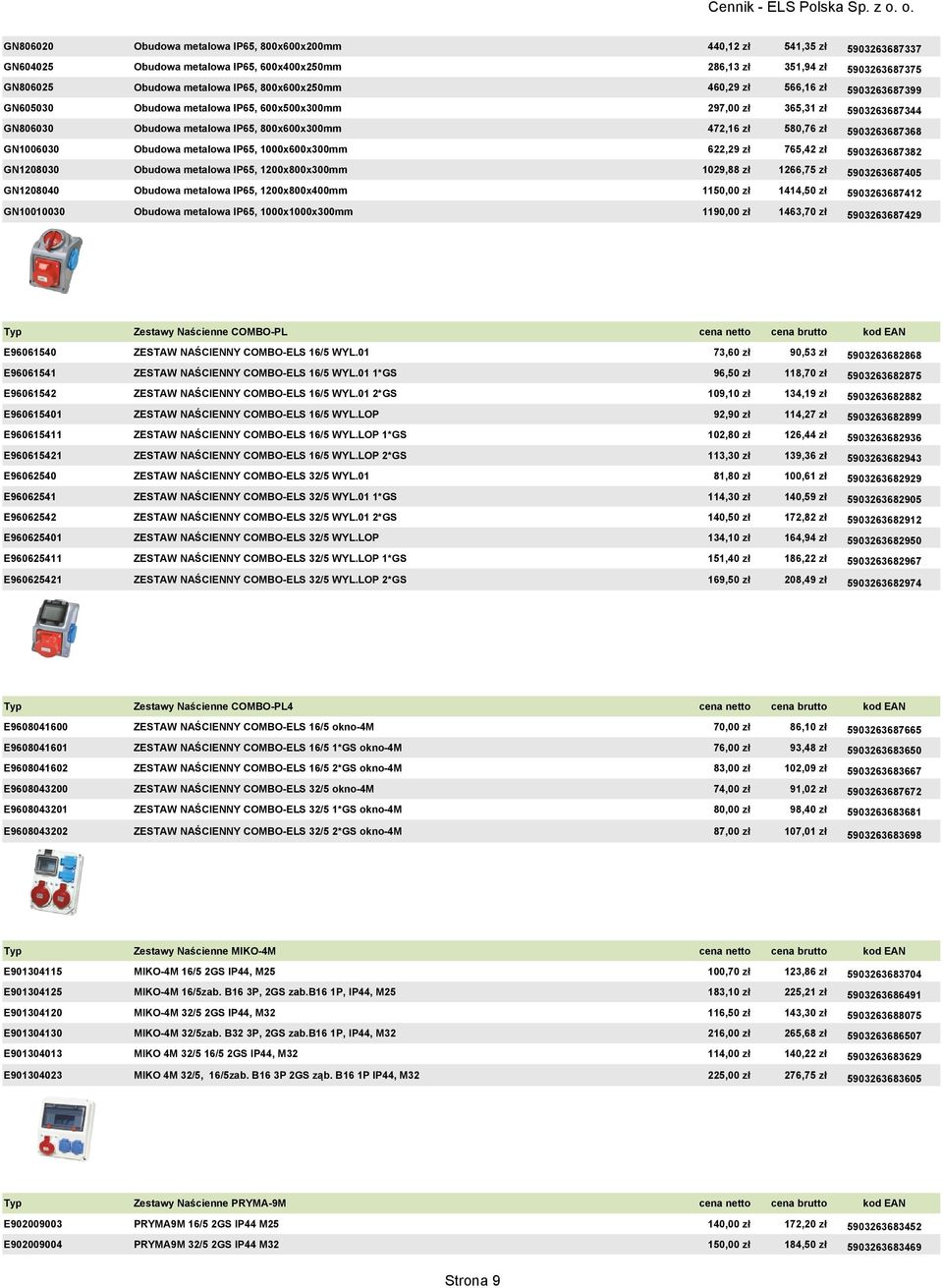 5903263687368 GN1006030 Obudowa metalowa IP65, 1000x600x300mm 622,29 zł 765,42 zł 5903263687382 GN1208030 Obudowa metalowa IP65, 1200x800x300mm 1029,88 zł 1266,75 zł 5903263687405 GN1208040 Obudowa