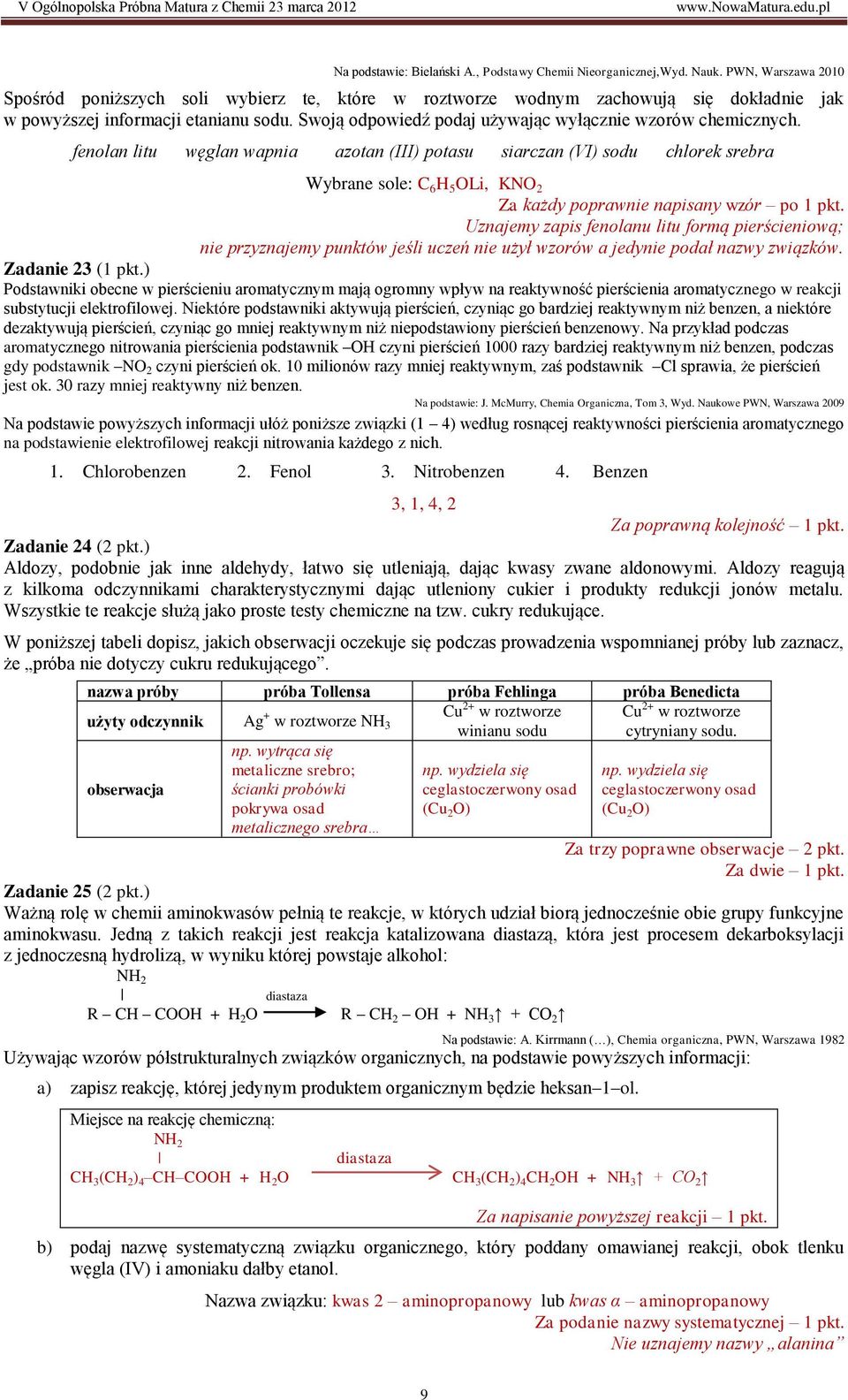 Swoją odpowiedź podaj używając wyłącznie wzorów chemicznych.