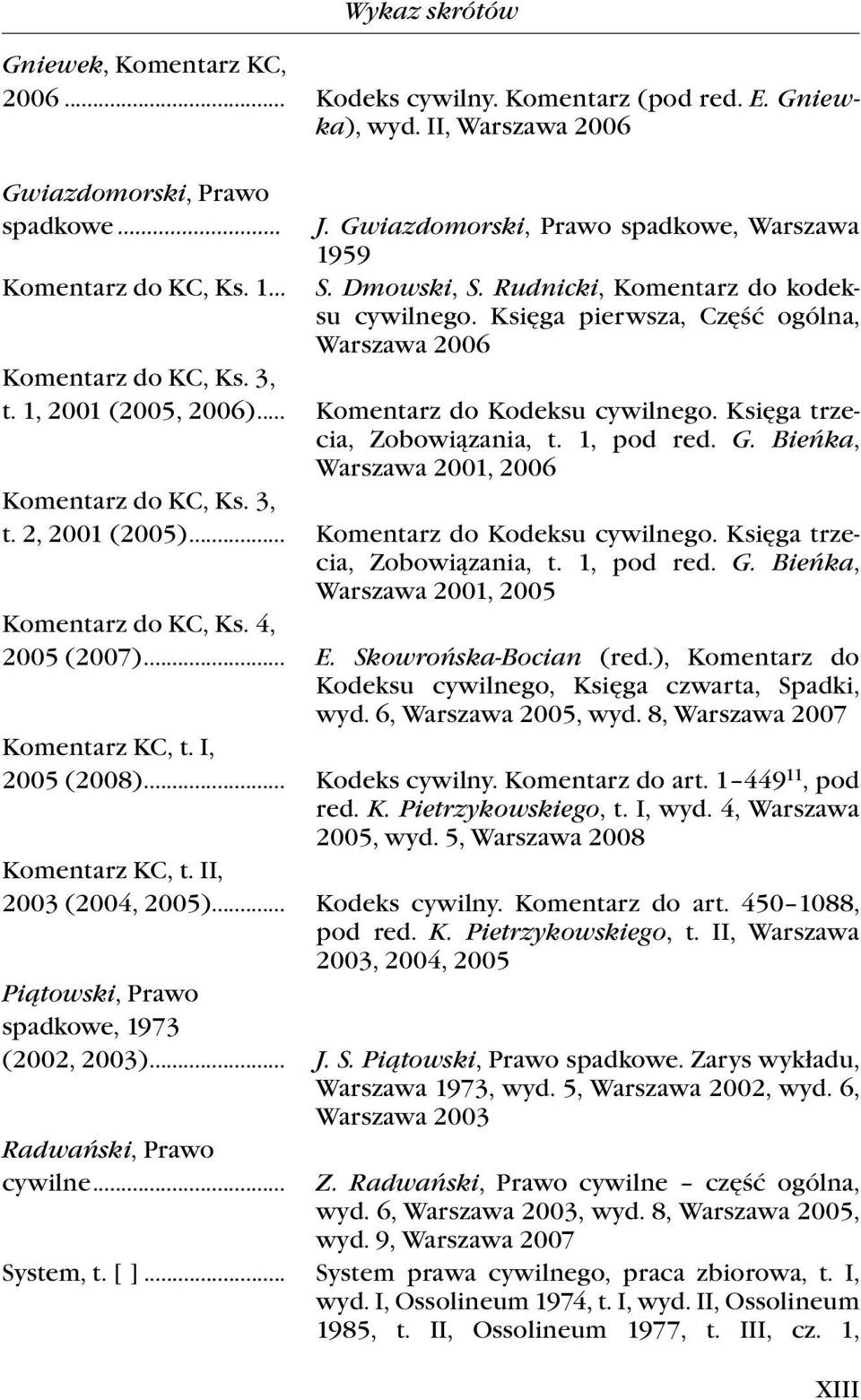 1, 2001 (2005, 2006)... Komentarz do Kodeksu cywilnego. Księga trzecia, Zobowiązania, t. 1, pod red. G. Bieńka, Warszawa 2001, 2006 Komentarz do KC, Ks. 3, t. 2, 2001 (2005).