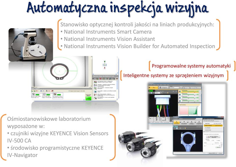 Automated Inspection Programowalne systemy automatyki Inteligentne systemy ze sprzężeniem wizyjnym