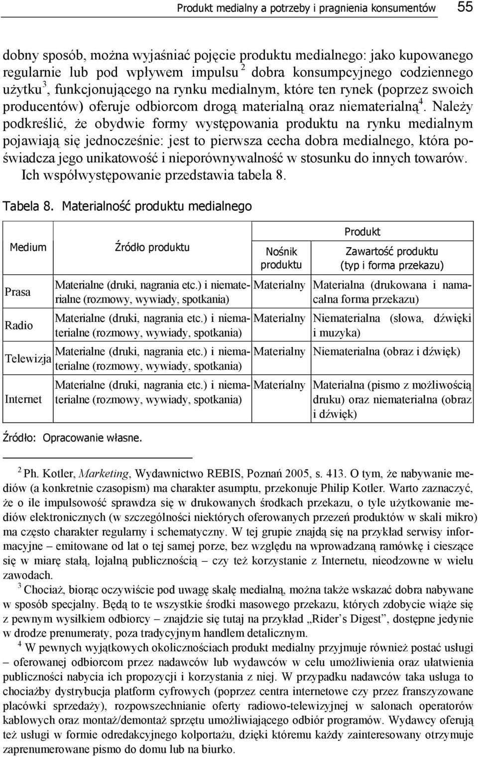 Należy podkreślić, że obydwie formy występowania produktu na rynku medialnym pojawiają się jednocześnie: jest to pierwsza cecha dobra medialnego, która poświadcza jego unikatowość i nieporównywalność