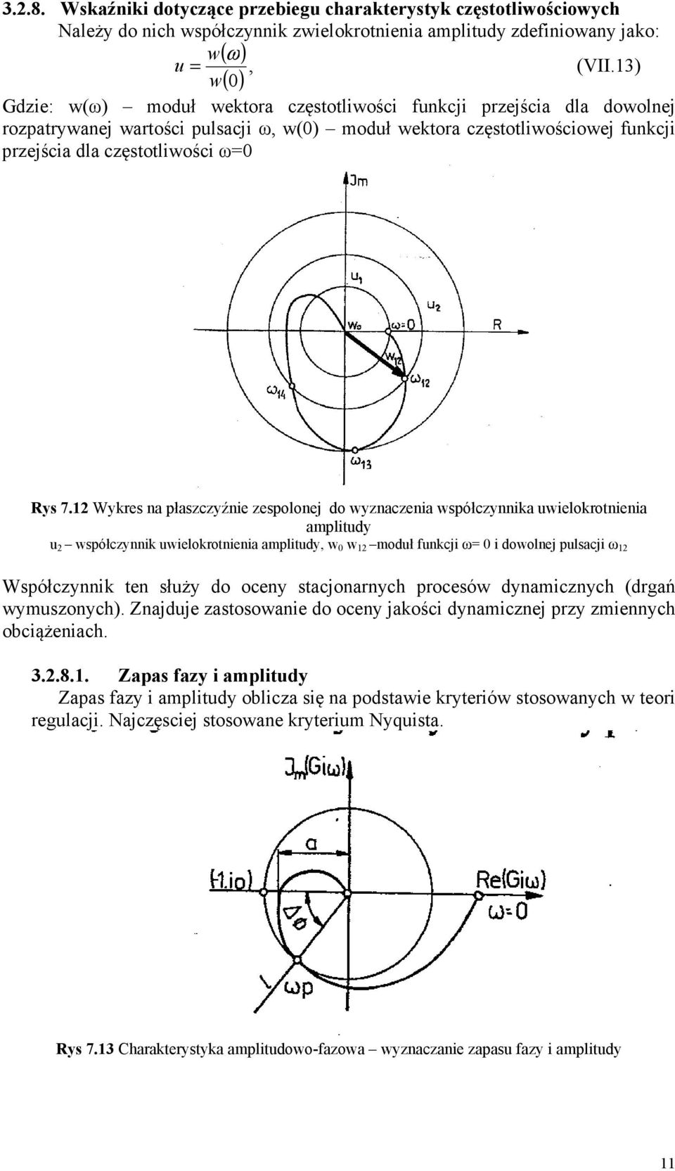 Wykres na płaszczyźnie zespolonej do wyznaczenia współczynnika uwielokrotnienia amplitudy u współczynnik uwielokrotnienia amplitudy, w 0 w moduł funkcji ω= 0 i dowolnej pulsacji ω Współczynnik ten