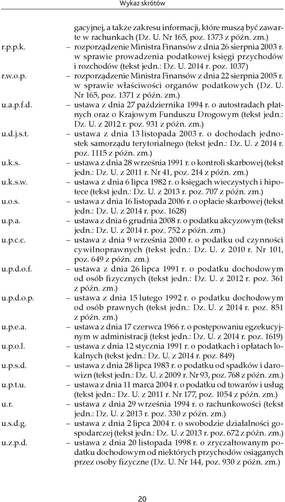 w sprawie właściwości organów podatkowych (Dz. U. Nr 165, poz. 1371 z późn. zm.) u.a.p.f.d. ustawa z dnia 27 października 1994 r. o autostradach płatnych oraz o Krajowym Funduszu Drogowym (tekst jedn.