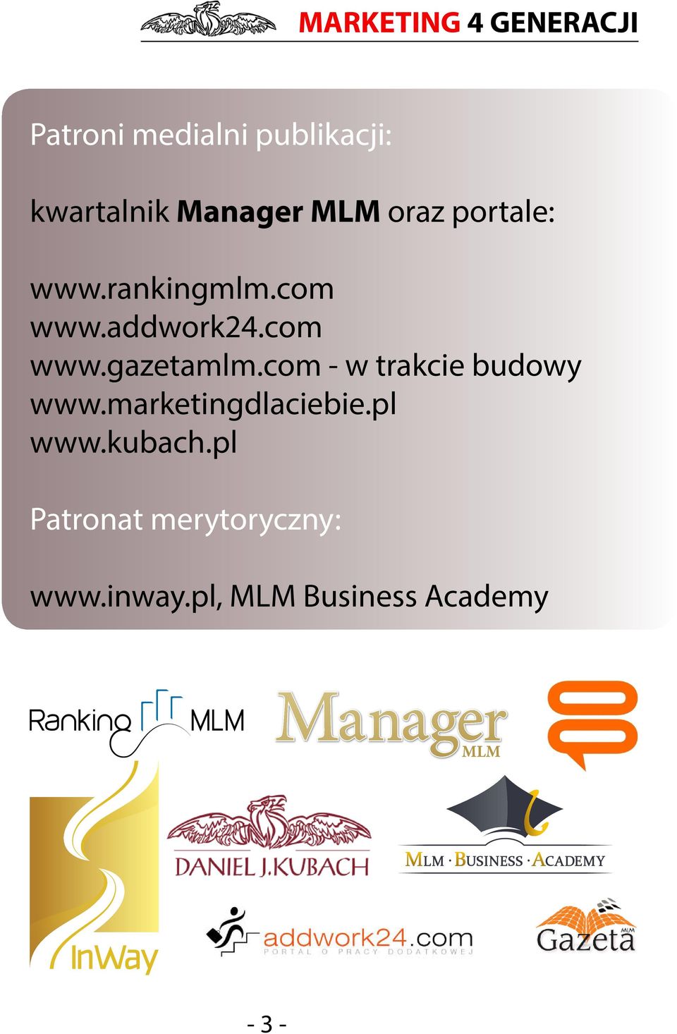 com - w trakcie budowy www.marketingdlaciebie.pl www.kubach.