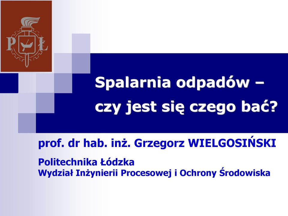 Grzegorz WIELGOSIŃSKI Politechnika