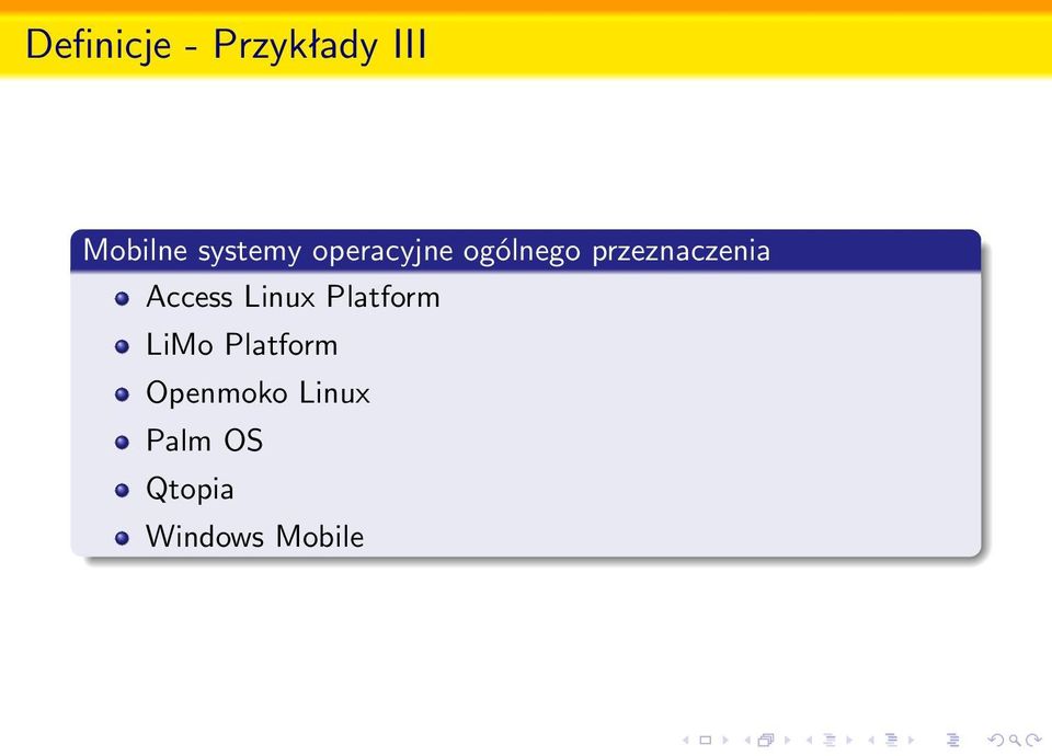 przeznaczenia Access Linux Platform