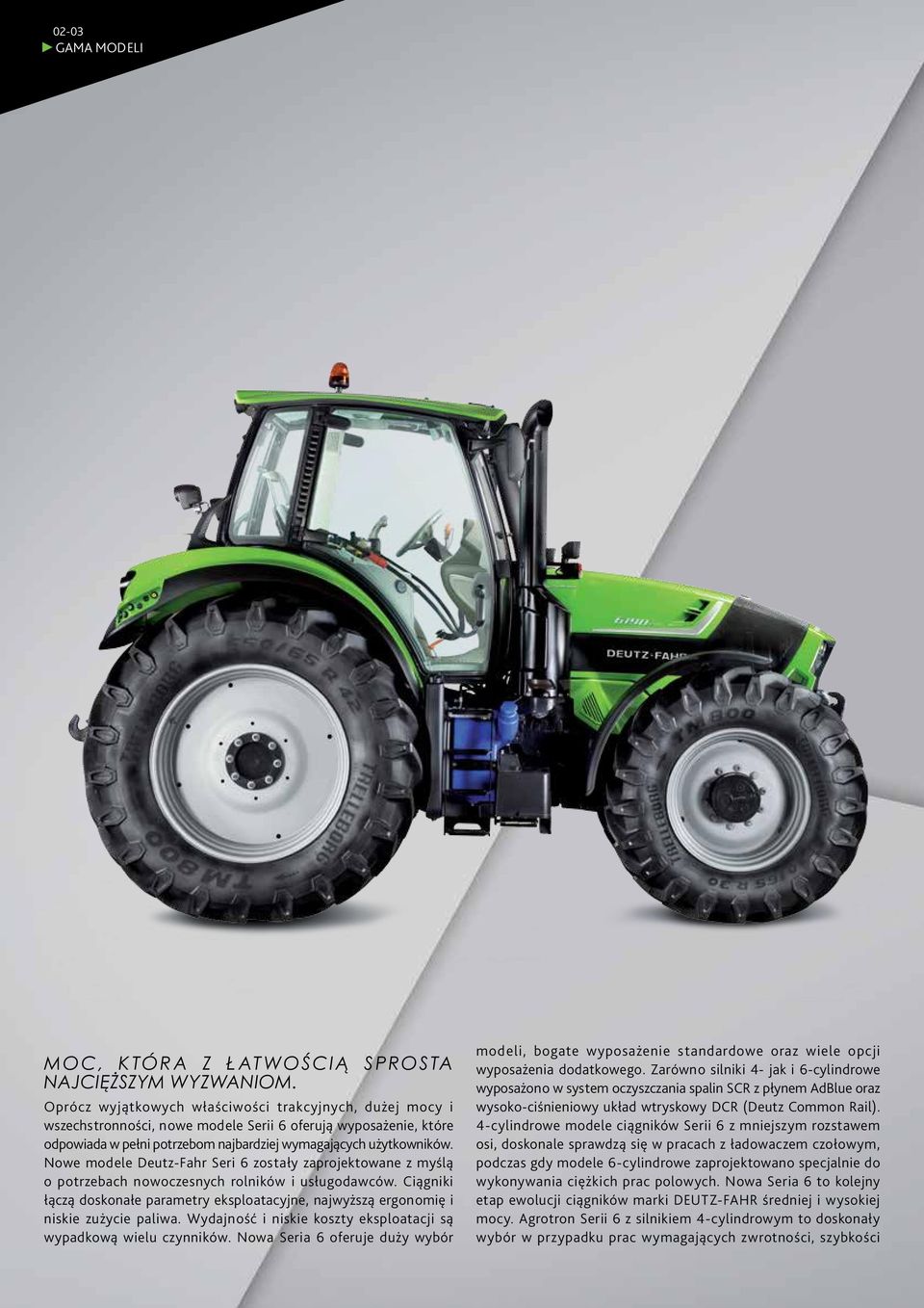 Nowe modele Deutz-Fahr Seri 6 zostały zaprojektowane z myślą o potrzebach nowoczesnych rolników i usługodawców.