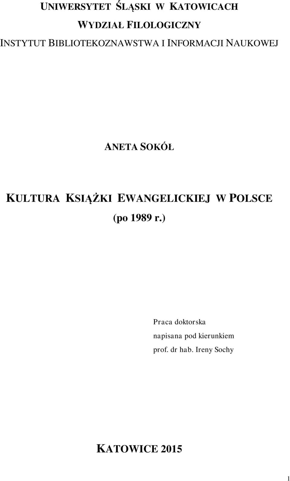 KSIĄŻKI EWANGELICKIEJ W POLSCE (po 1989 r.