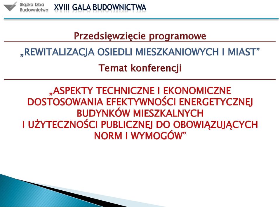 I EKONOMICZNE DOSTOSOWANIA EFEKTYWNOŚCI ENERGETYCZNEJ