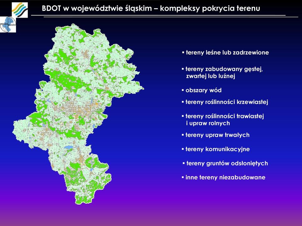 roślinności krzewiastej tereny roślinności trawiastej i upraw rolnych tereny