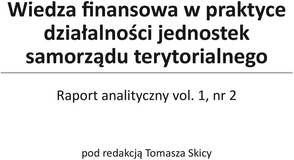 terytorialnego Raport analityczny