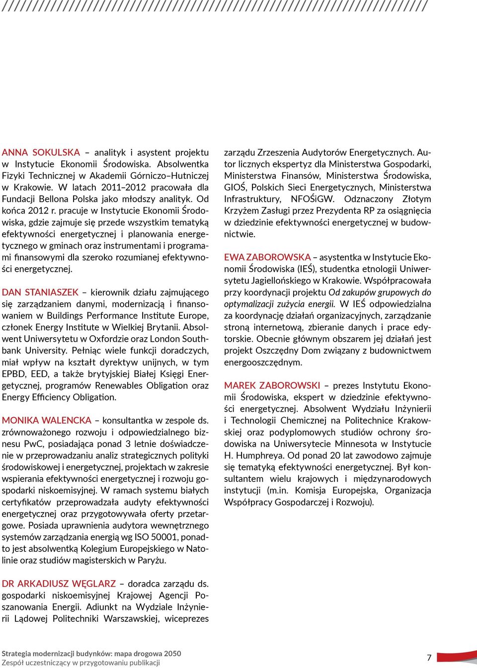 pracuje w Instytucie Ekonomii Środowiska, gdzie zajmuje się przede wszystkim tematyką efektywności energetycznej i planowania energetycznego w gminach oraz instrumentami i programami finansowymi dla