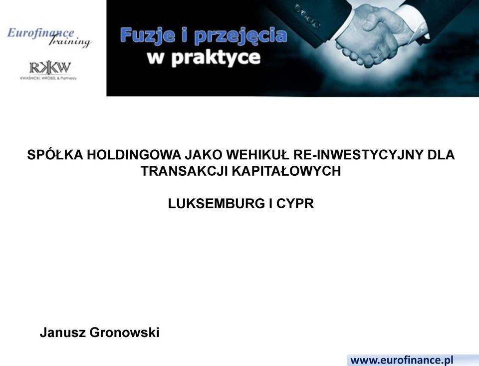 TRANSAKCJI KAPITAŁOWYCH