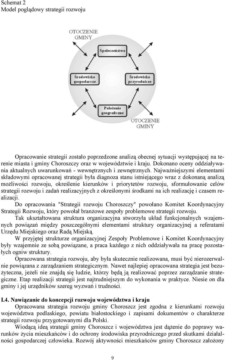 Najważniejszymi elementami składowymi opracowanej strategii była diagnoza stanu istniejącego wraz z dokonaną analizą możliwości rozwoju, określenie kierunków i priorytetów rozwoju, sformułowanie