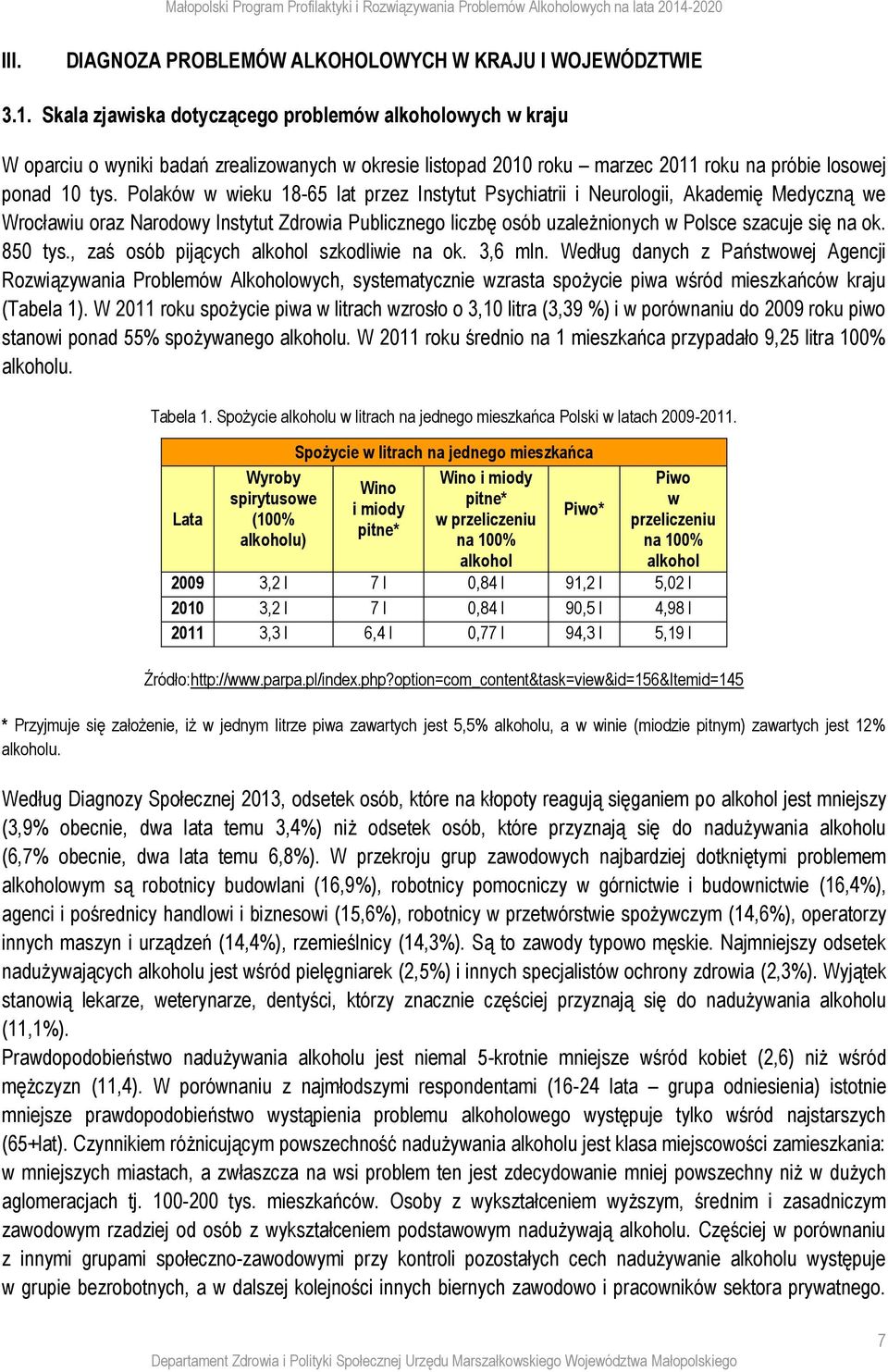 Polaków w wieku 18-65 lat przez Instytut Psychiatrii i Neurologii, Akademię Medyczną we Wrocławiu oraz Narodowy Instytut Zdrowia Publicznego liczbę osób uzależnionych w Polsce szacuje się na ok.