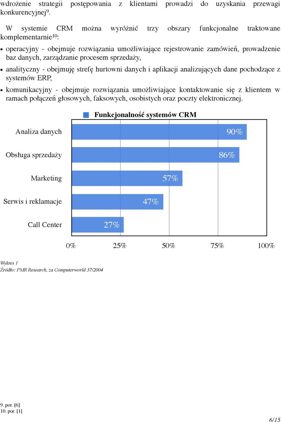 procesem sprzedaży, analityczny - obejmuję strefę hurtowni danych i aplikacji analizujących dane pochodzące z systemów ERP, komunikacyjny - obejmuje rozwiązania umożliwiające kontaktowanie się z