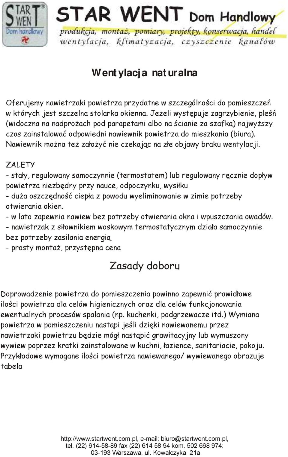 Nawiewnik można też założyć nie czekając na złe objawy braku wentylacji.