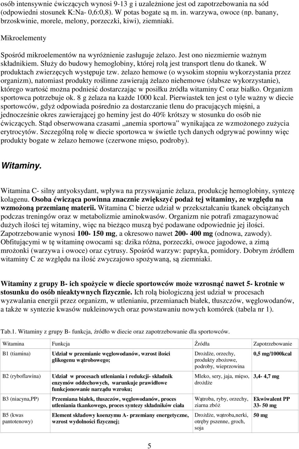 Służy do budowy hemoglobiny, której rolą jest transport tlenu do tkanek. W produktach zwierzęcych występuje tzw.