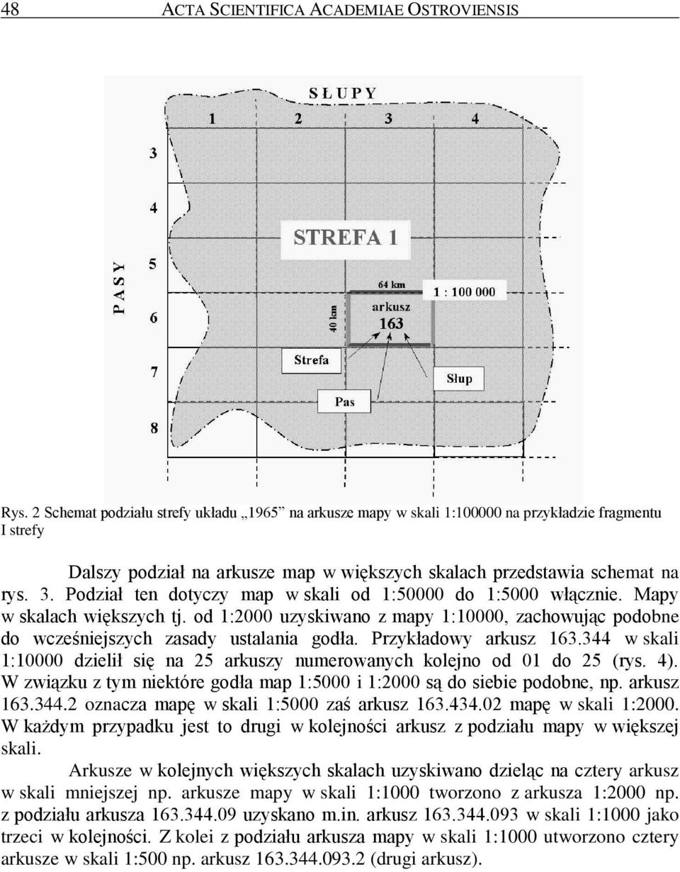 Podział ten dotyczy map w skali od 1:50000 do 1:5000 włącznie. Mapy w skalach większych tj. od 1:2000 uzyskiwano z mapy 1:10000, zachowując podobne do wcześniejszych zasady ustalania godła.