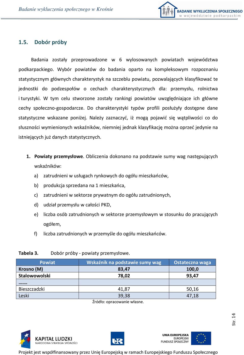 charakterystycznych dla: przemysłu, rolnictwa i turystyki. W tym celu stworzone zostały rankingi powiatów uwzględniające ich główne cechy społeczno-gospodarcze.