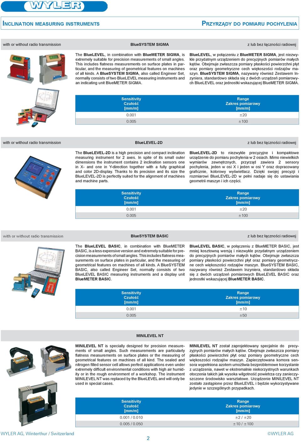 This includes flatness measurements on surface plates in particular, and the measuring of geometrical features on machines of all kinds.