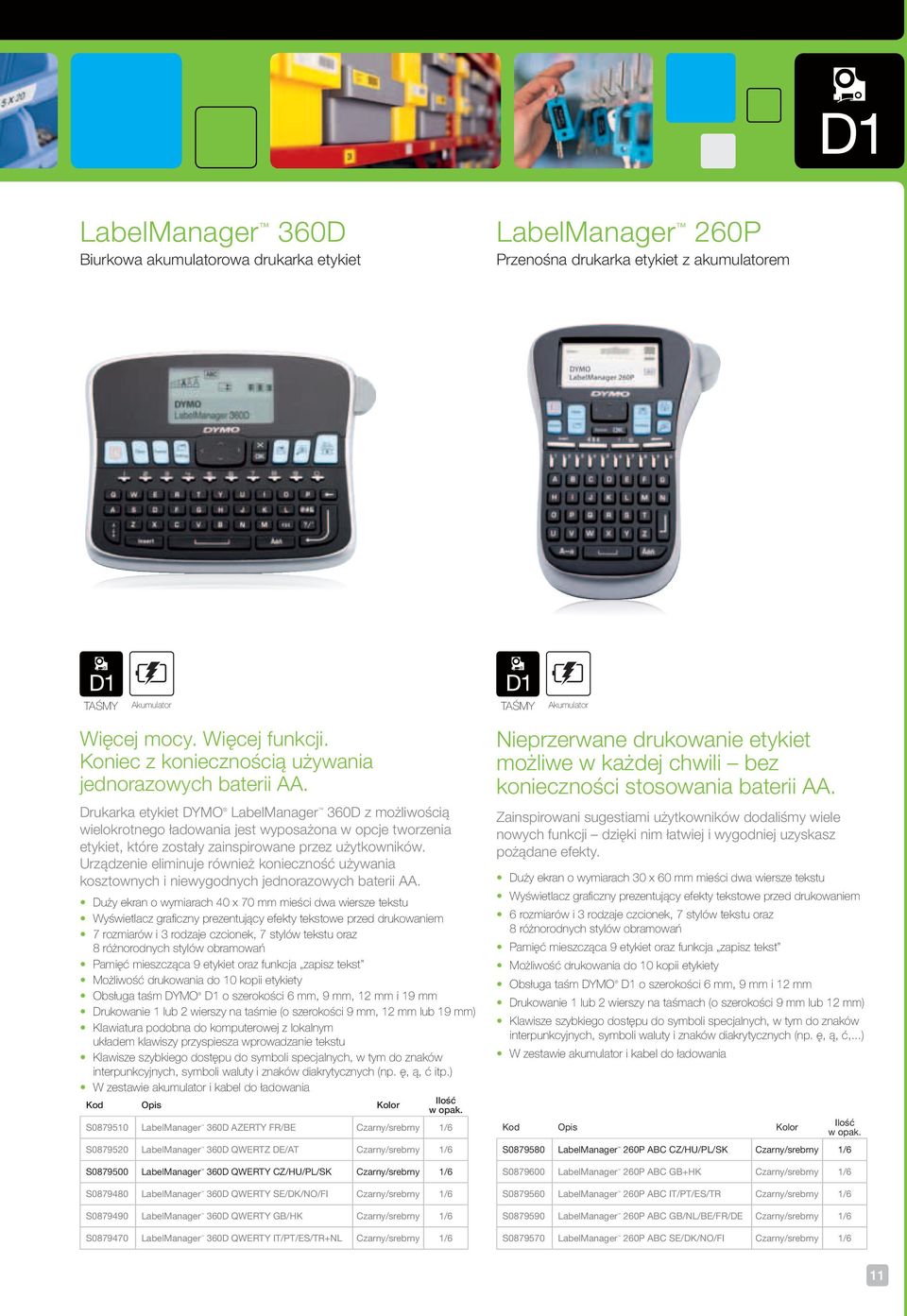 Drukarka etykiet DYMO LabelManager 360D z możliwością wielokrotnego ładowania jest wyposażona w opcje tworzenia etykiet, które zostały zainspirowane przez użytkowników.