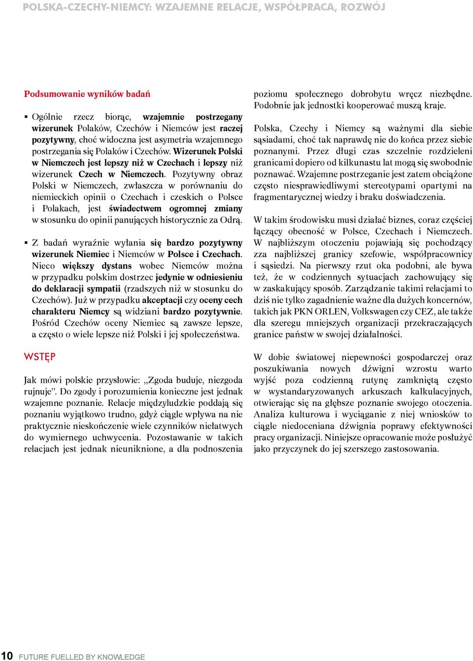 Pozytywny obraz Polski w Niemczech, zwłaszcza w porównaniu do niemieckich opinii o Czechach i czeskich o Polsce i Polakach, jest świadectwem ogromnej zmiany w stosunku do opinii panujących