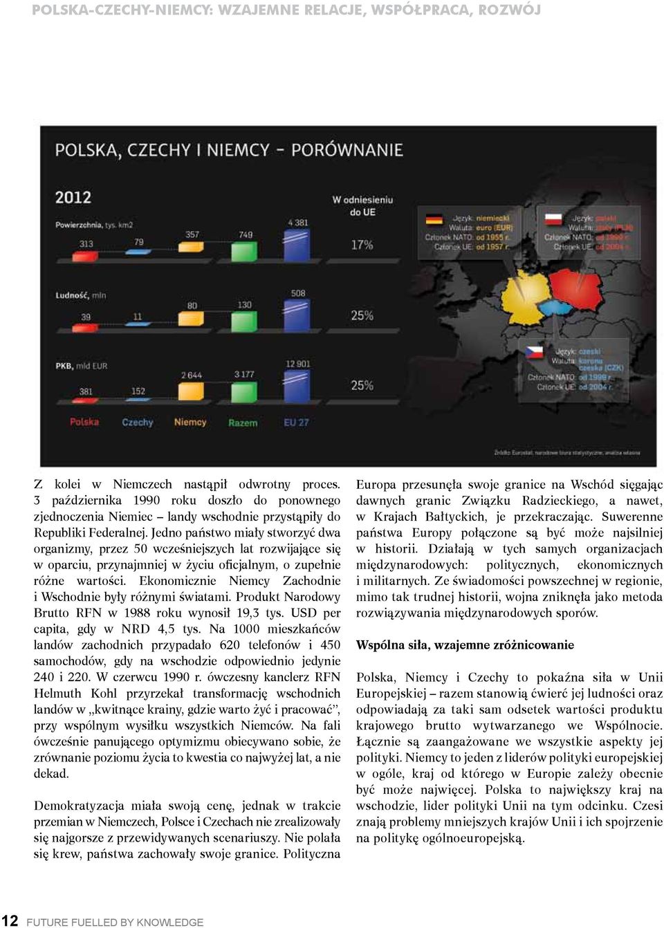 Ekonomicznie Niemcy Zachodnie i Wschodnie były różnymi światami. Produkt Narodowy Brutto RFN w 1988 roku wynosił 19,3 tys. USD per capita, gdy w NRD 4,5 tys.