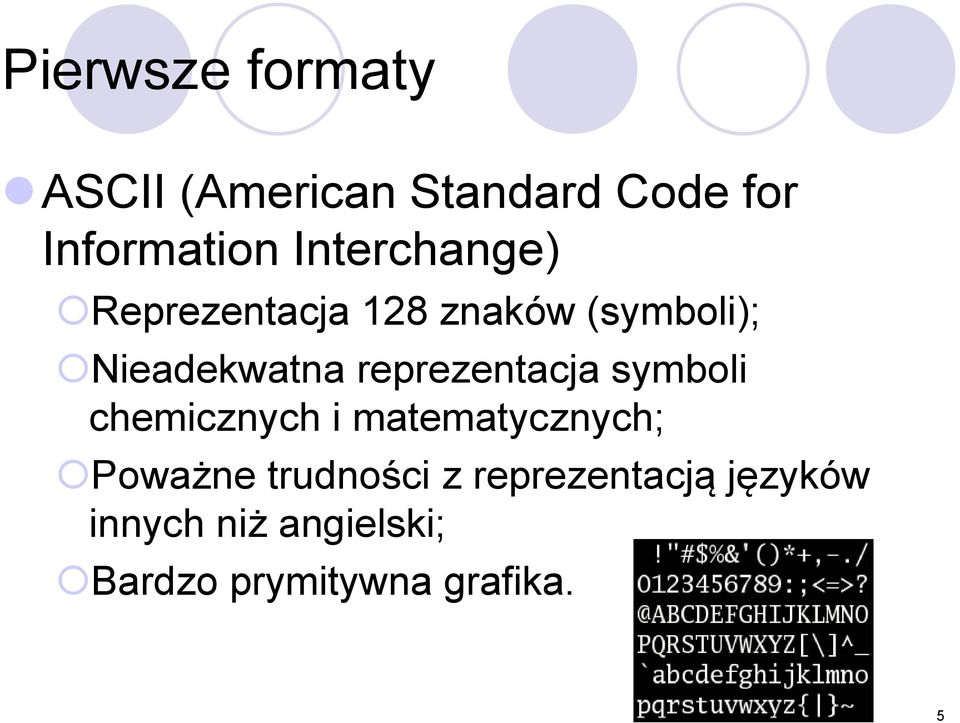 reprezentacja symboli chemicznych i matematycznych; Poważne