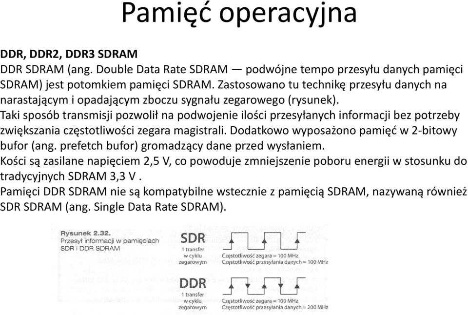 Taki sposób transmisji pozwolił na podwojenie ilości przesyłanych informacji bez potrzeby zwiększania częstotliwości zegara magistrali.