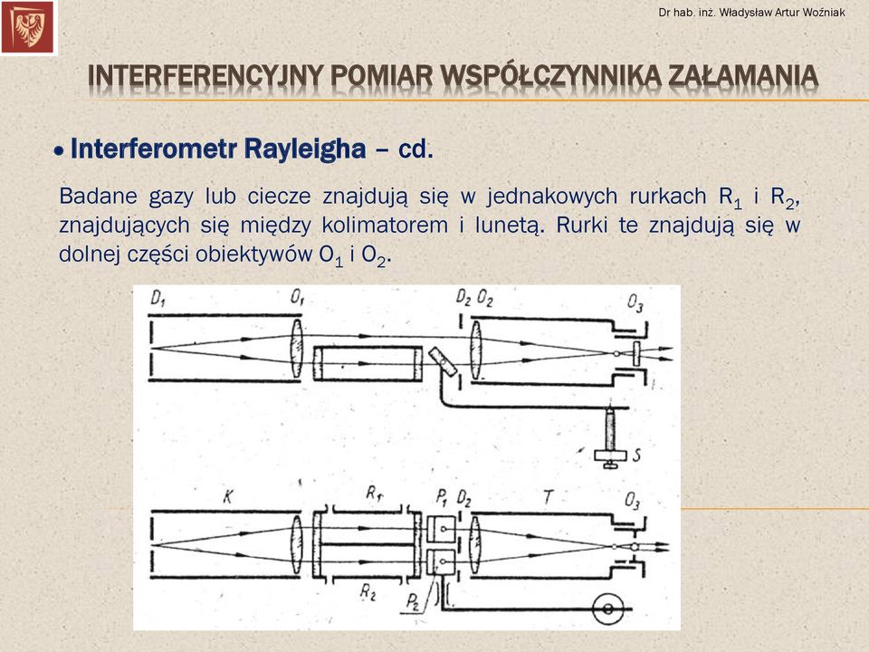 rurkach R 1 i R 2, znajdujących się między