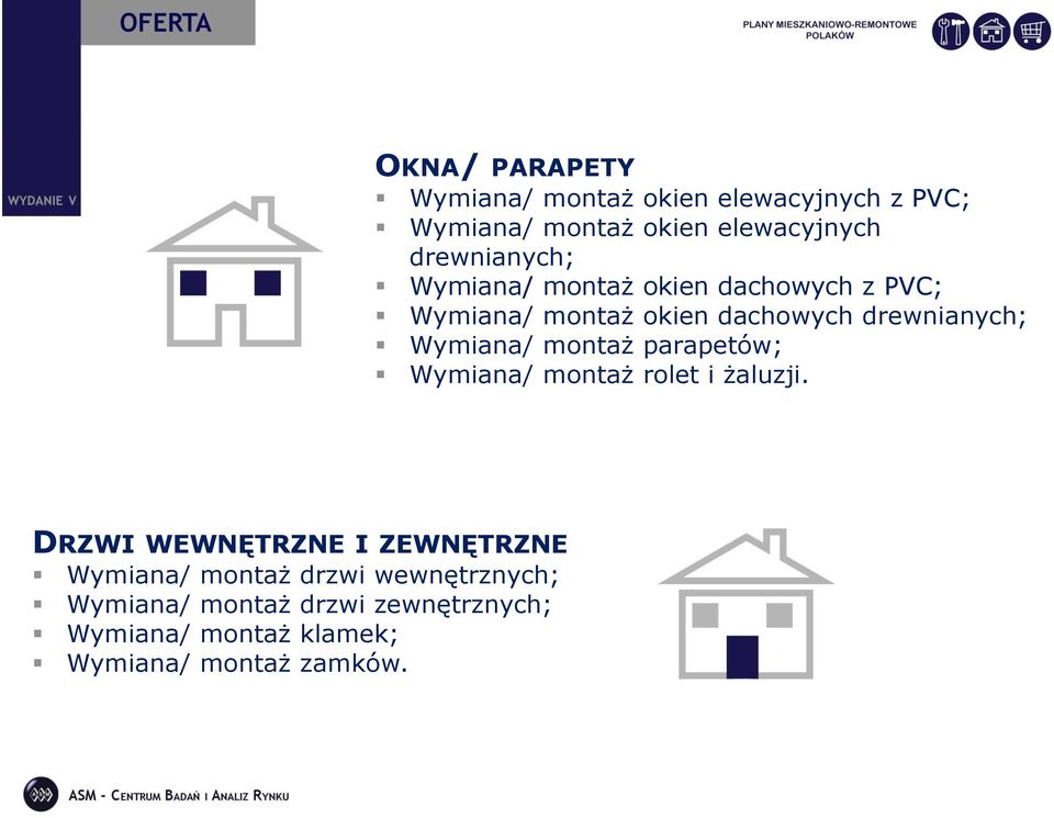 OKNA/ PARAPETY Wymiana/ montaż okien elewacyjnych z PVC; Wymiana/ montaż okien elewacyjnych